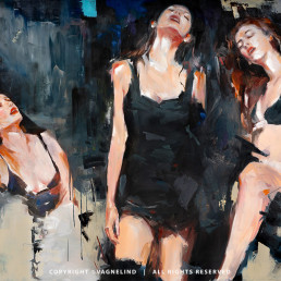 Original oil painting SEREIN ARIS by Vagnelind, a modern female portrait.