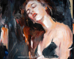 Original oil painting SEREIN ARIS by Vagnelind, a modern female portrait.