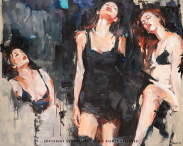 Original oil painting SEREIN ARIS by Vagnelind, a modern female portrait.