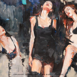 Original oil painting SEREIN ARIS by Vagnelind, a modern female portrait.