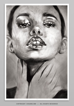 Limited Fine Art Edition MINOU by Vagnelind, a modern female portrait.