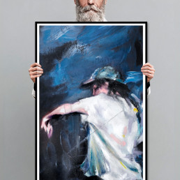 Limited Fine Art Edition MIDNIGHT MOTION by Vagnelind, a modern female portrait.