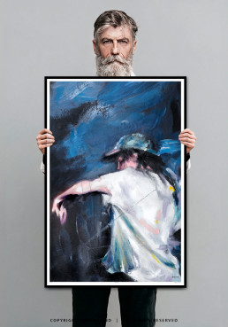 Limited Fine Art Edition MIDNIGHT MOTION by Vagnelind, a modern female portrait.
