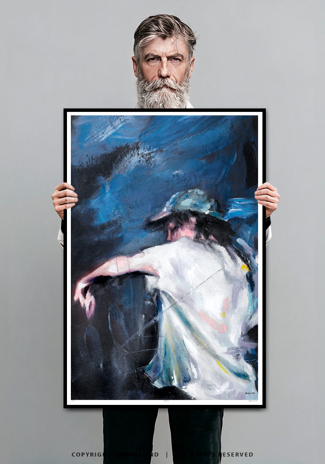 Limited Fine Art Edition MIDNIGHT MOTION by Vagnelind, a modern female portrait.