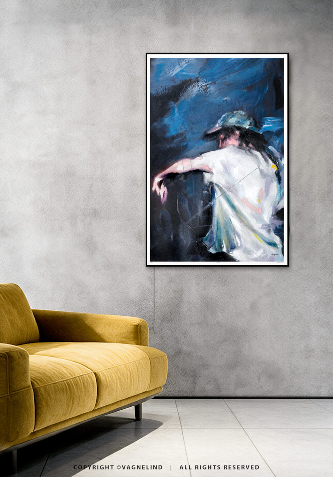 Limited Fine Art Edition MIDNIGHT MOTION by Vagnelind, a modern female portrait.