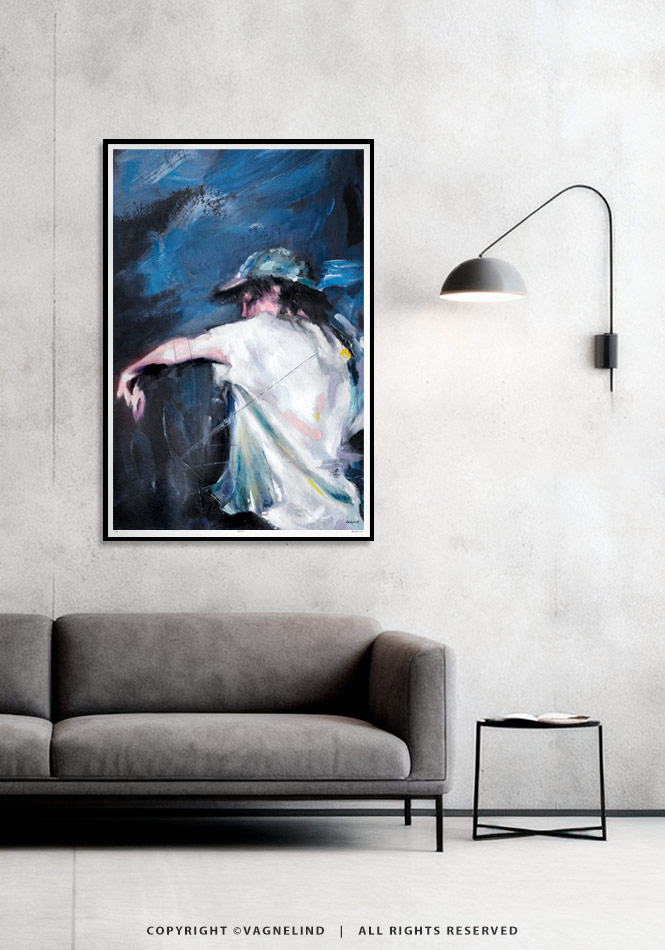 Limited Fine Art Edition MIDNIGHT MOTION by Vagnelind, a modern female portrait.